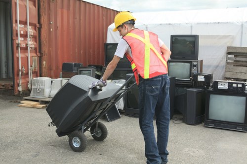 Residential waste being sorted for recycling